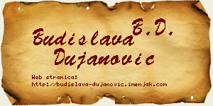 Budislava Dujanović vizit kartica